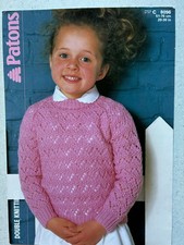 Patons Knitting Pattern Girl’s Lacy Sweater DK 20”-30” (1179)