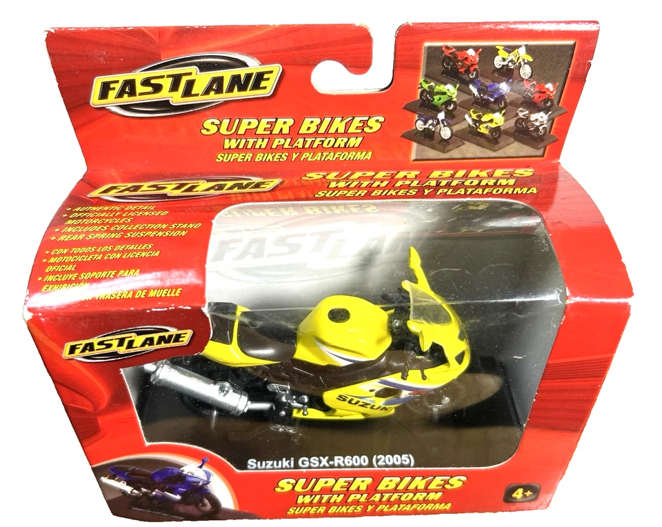 New 2005 Suzuki GSX-R600 Motorcycle, by Fast Lane, 1:18 Scale, 4.5"long, Diecast - Image 2 of 4