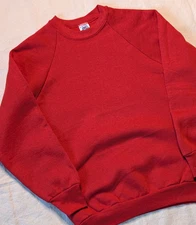 BVD Sweatshirt Vintage 80s 90s Red Blank USA Made Medium Deadstock Condition
