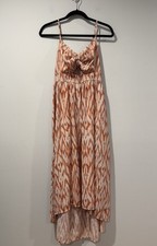 Nine West Ikat High-Low Midi Dress Small Vacation Travel Lightweight Boho Preppy