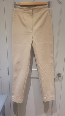 Marks And Spencer Collection Beige High Waist Slim leg Cigarette Pants Size  8