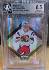 2007 Limited Threads Prime #60 Tom Brady Red Game Jersey BGS 8.5 NM-MT+ 1/1