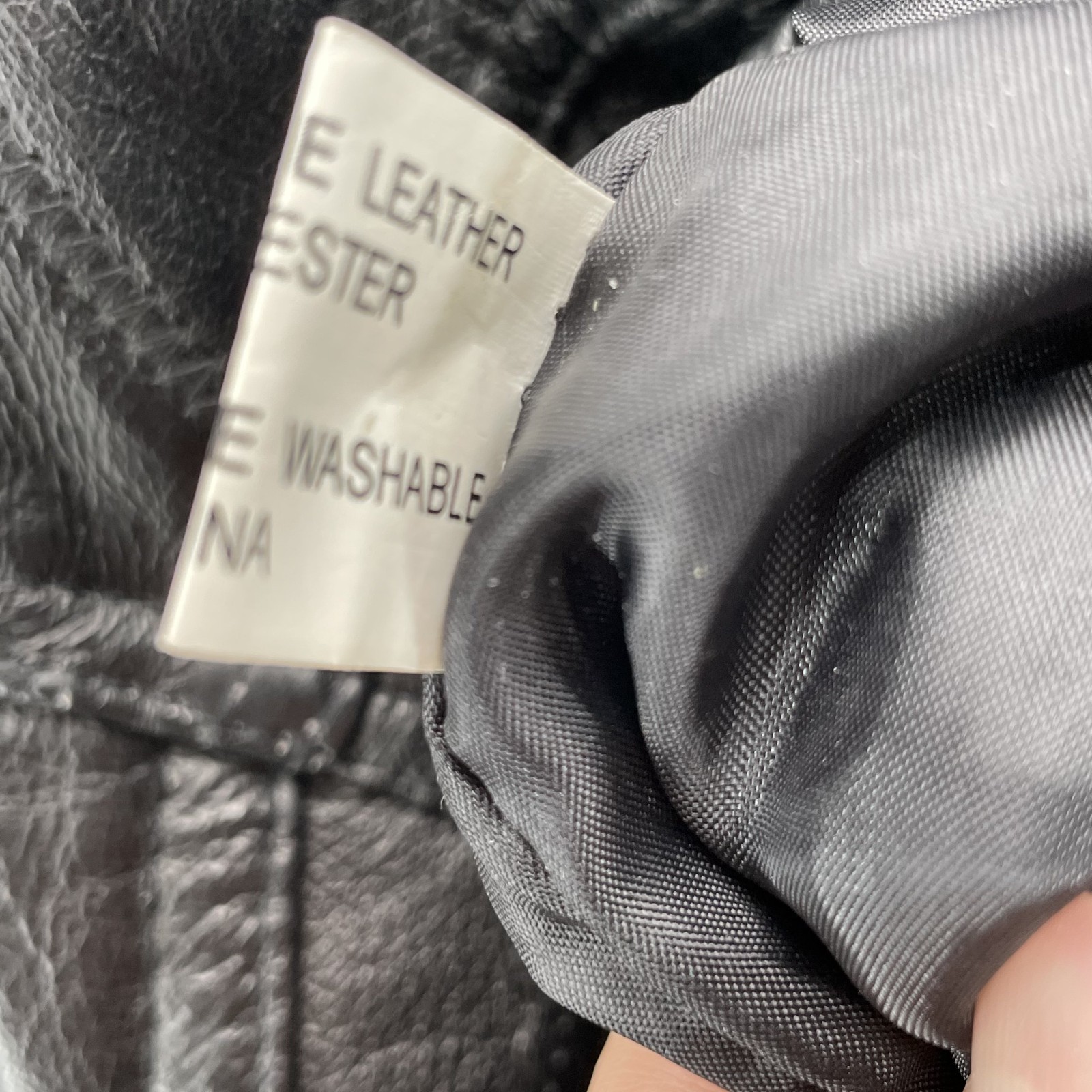 Genuine Leather Patchwork Bomber Jacket Men's XL … - image 9