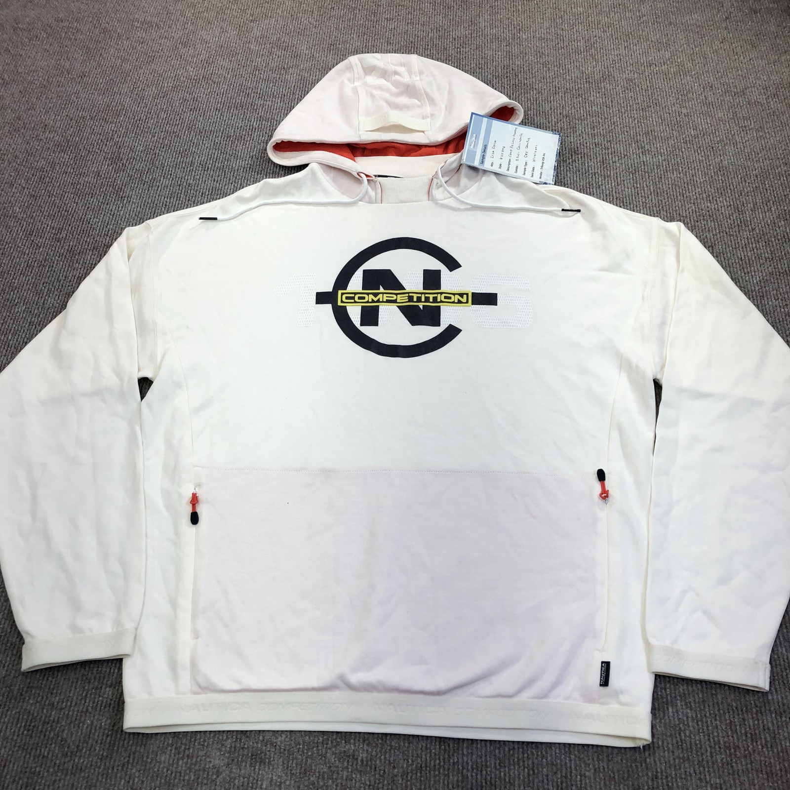 Nautica Competition Hoodie Sweatshirt Mens Medium White Pullover Logo Graphic - second product detail image