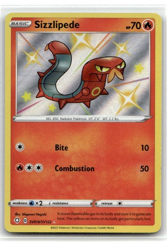 Sizzlipede #SV018/SV122 (Holo) (MP) Shining Fates: Shiny Vault SHFSV Pokemon
