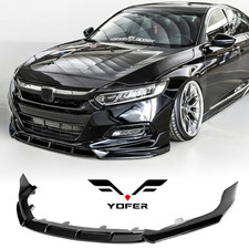For 2018-2020 Accord Painted Gloss Black Yofer Jdm Front Bumper Lip Splitter Kit For 2018-2020 Accord Painted Gloss Black Yofer Jdm Front Bumper Lip Splitter Kit