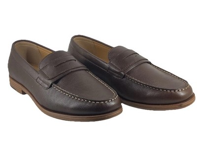 Schuh Ridley Herren UK 7 Dunkelbraun Leder Penny Loafer Slipper Smart Schuhe