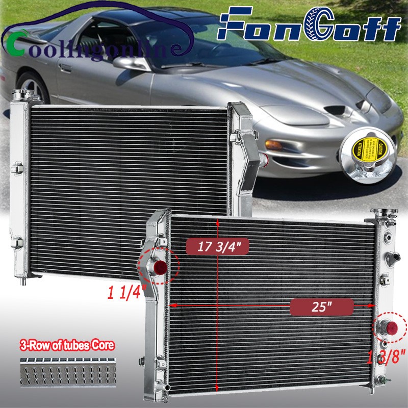 3-Row Aluminum Radiator For 93-2002 Chevy Camaro Z28 / Pontiac Firebird Trans Am