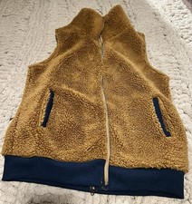 Brown Fleece Zip Vest Women s Size M