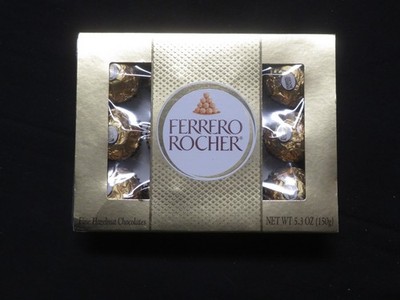 Ferrero Rocher Fine Hazelnut Chocolates In Gold Gift Box 12 Count & 5.3 Oz