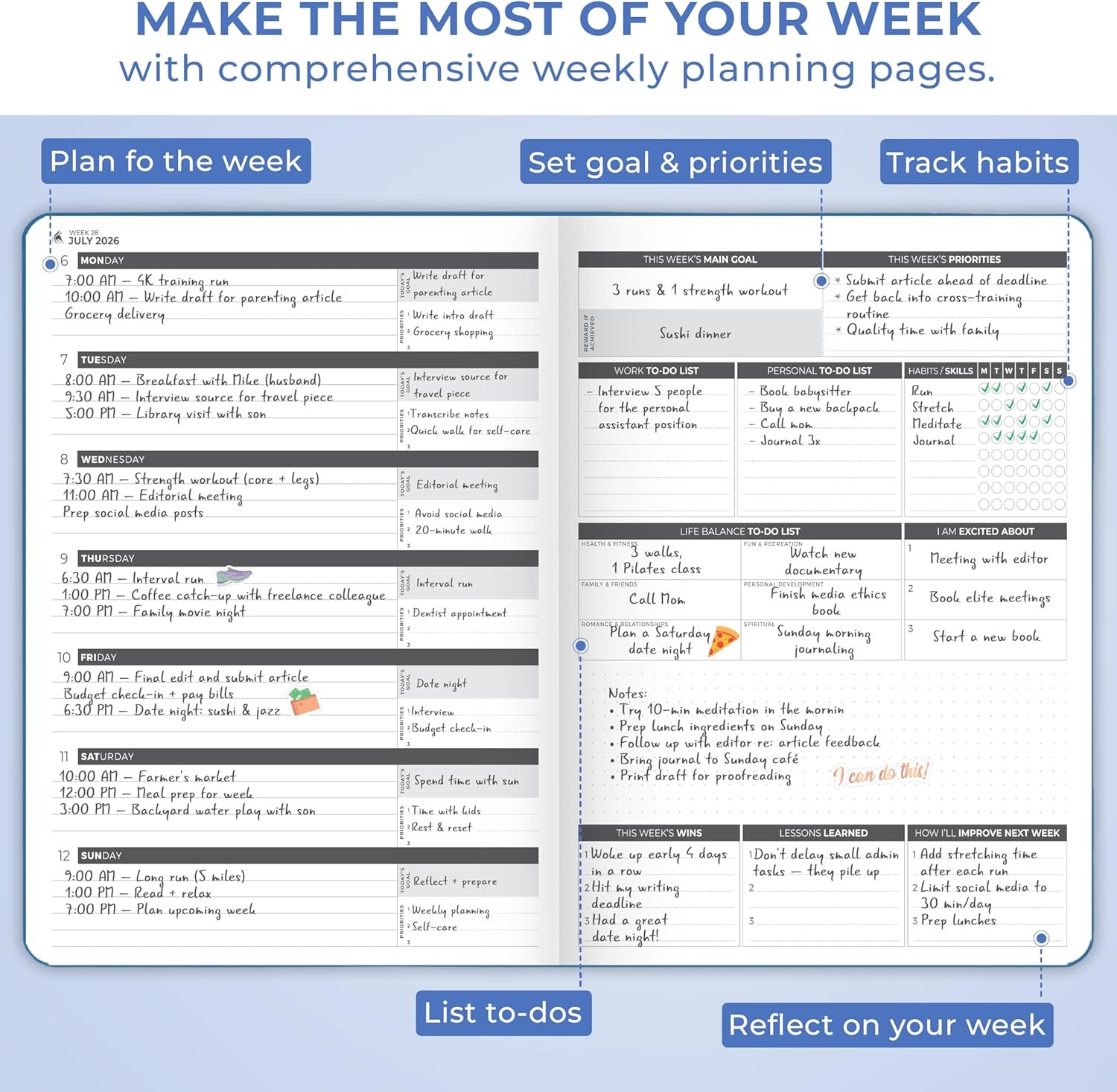 Clever Fox Planner PRO Dated (Jan 2026–Jan 2027) Weekly & Monthly Life Planner
