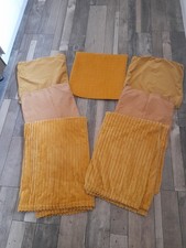 mustard home bundle- 2 x large throws +5 x cushion covers