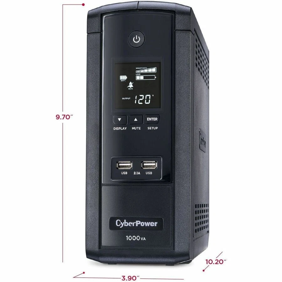 Cyberpower 1000va Brg1000avrlcd Ups With 600w, Avr, Lcd, And 2.1 Usb Charging - - Image 4 of 4