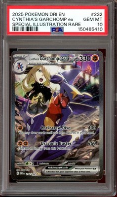 PSA 10 Cynthia's Garchomp EX SIR 232/182 Destined Rivals 2025