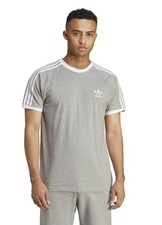 Adidas T-shirt Size Large Men's 3 STRIPES ORIGINALS HEATHER GREY