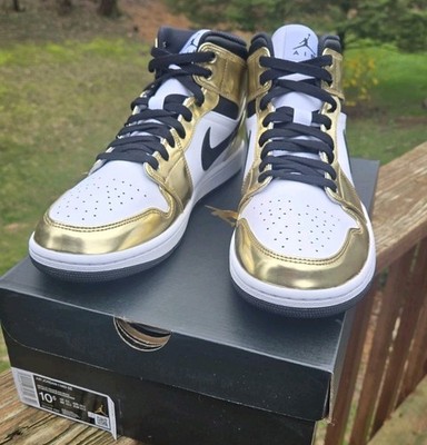 Air Jordan 1 Size 10.5 Mid SE White Metallic Gold DC1419-700 Nike