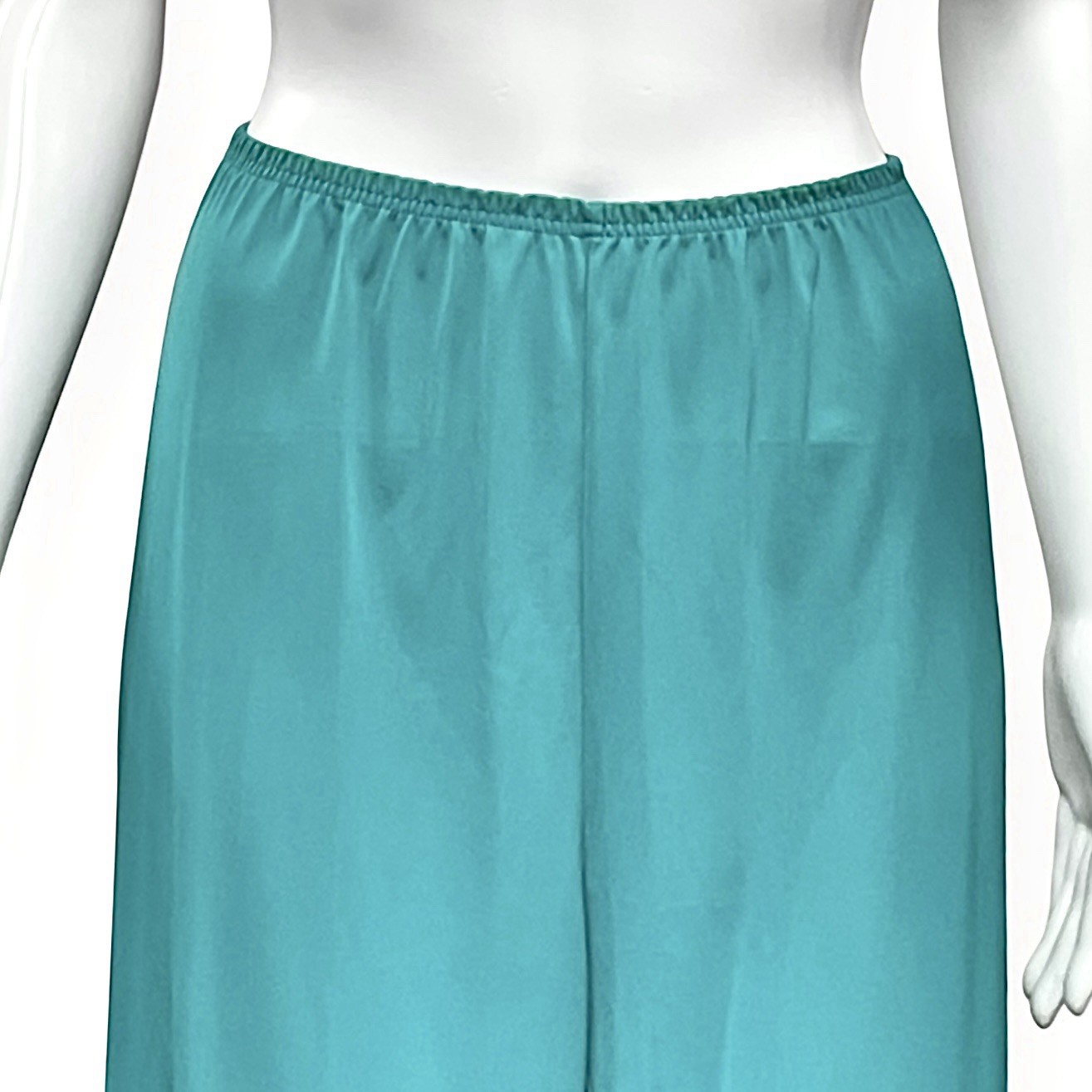 Henson Kickernick Vintage Nylon Satin Pajama Set Teal Green Size 34 Small