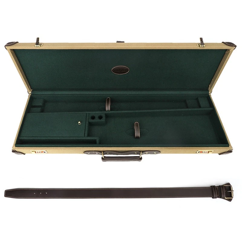 TOURBON Vintage Canvas Shotgun Hard Case Cabinet Storage Box Safety Hunting Gift - Image 3 of 4