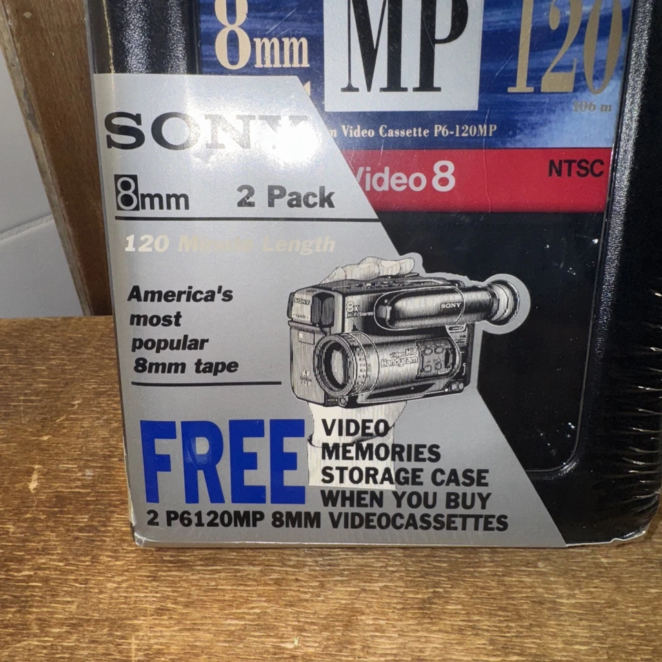 2 PACK SONY 8 MM 120 MINUTE  MP VIDEO CASSETTE TAPE -Plus 1 Sony 8mm 120 HG - Image 3 of 4