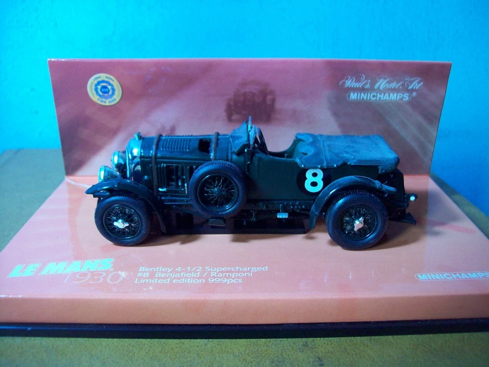 1/43 MINICHAMPS 403 139534 BENTLEY 4 1/2 SOBREALIMENTADO LE MANS 1930 #8 BENJAFIELD Foto 2 de 4