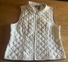Two Unlined Thin Quilted Vests PXL L Red Off-White — photo 2
