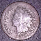 1870 INDIAN HEAD CENT 1C , HARD DATE