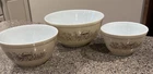 3pc Pyrex Forest Fancies Nesting Bowl Set Mushroom Brown Excellent Condition