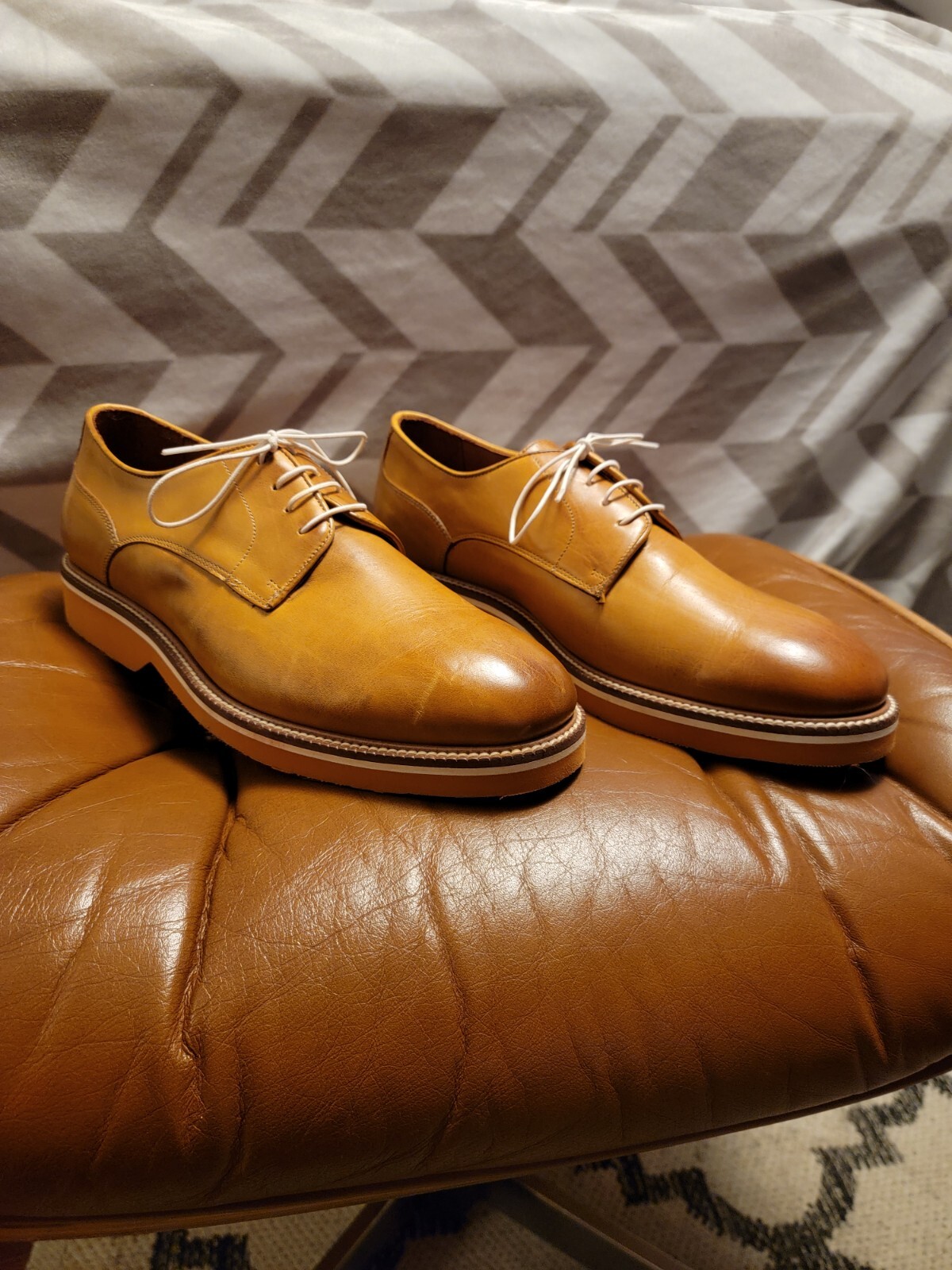 SAOLA Lord Kent Uomo Pelle Marrone Casual Abito Derby Made In Italy EU42 US 9