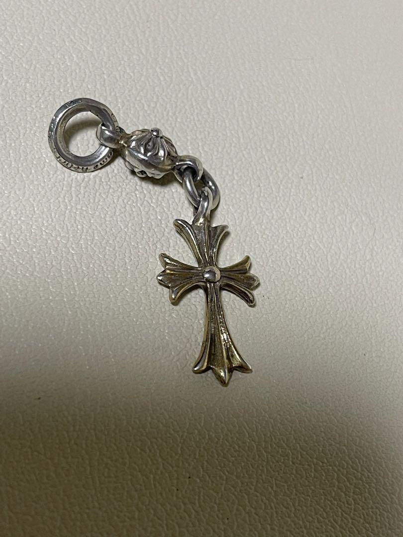 Chrome Hearts 925 Silver Tiny CH Cross with One Ball Charm Chrome Hearts 925 Silver Tiny CH Cross with One Ball Charm