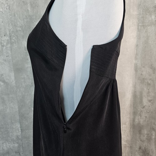 Mini abito LBD Vince donna 8 nero seta senza maniche bottoni dietro tubino - Foto 8 di 11