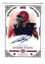 DAREKE YOUNG 2022 ONYX VINTAGE FOOTBALL ON CARD ROOKIE AUTO 