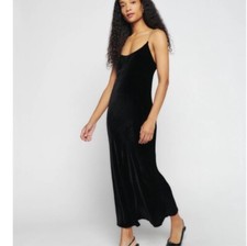 Reformation Medium Ady Velvet Maxi Dress Black Chain Elegant Classy Evening