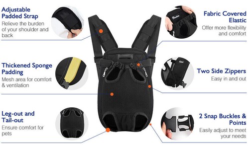 Pet Carrier Backpack Adjustable Pet Front Cat Dog Carrier Travel Bag Legs Out US - Picture 4 of 21