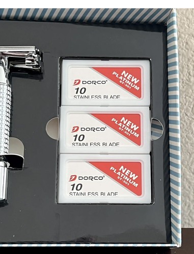 Dorco Prime Gift Set Safety Razor + 30 Dorco Double Edge Razor Blades & Case - Picture 5 of 10
