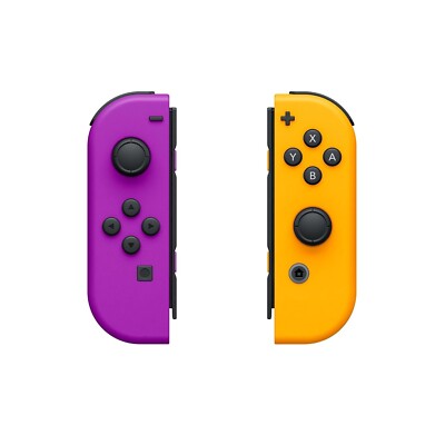 グリップセットJOY-CON (L)/(R) パープル/オレンジ Nintendo Switch Neon Purple Joy-Con with Wrist Strap for