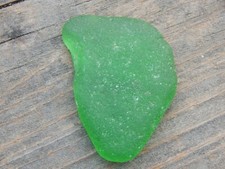 Genuine Sea Glass Beautiful XLG Thick Kelly Green Pac Ocean Tumbled California