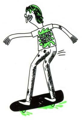 Santa Cruz Slime Balls Skateboard Sticker Jay Howell Grün Weiß Transp 6,5x8,5cm