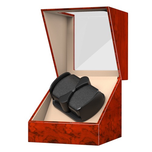 Automatic Rotation 2+0 Watch Box Double Watch Winder Storage Display Case Gift - Picture 7 of 34