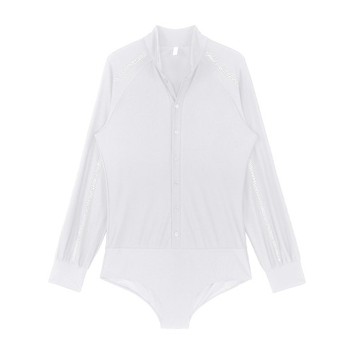 Herren Strass Latein Tanz Shirt Ballsaal Trikot Tanzshirts Body Tops - Bild 64 von 150