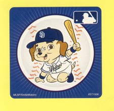 10 San Diego Padres Mascot - Large Stickers - Major League Baseball