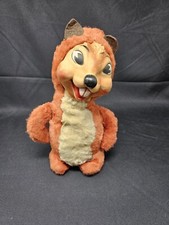 Rare Vintage 1950s Rushton Style Chipmunk Toy Plush Rubber Face Doll Timely