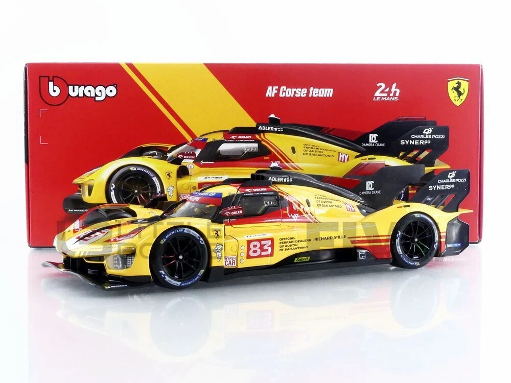 Ferrari 499P Bburago miniature 1/18 pour décorer votre bureau aux couleurs du Mans 2024
