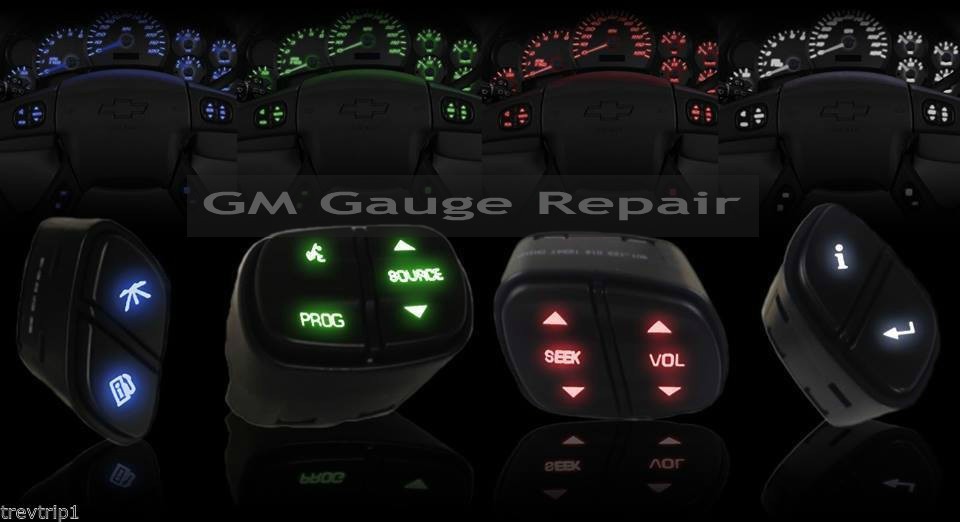GM Steering Wheel Controls Switches Bulb to Blue LED Upgrade Kit Easy