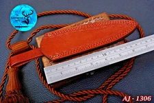 CUSTOM HANDMADE PURE COW LEATHER SHEATH FOR FIXED BLADE KNIFE SURVIVAL EDC 1306