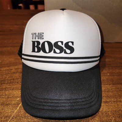 NEW The Boss Trucker Hat Cap Black Mesh Snapback Adjustable youth or small adult