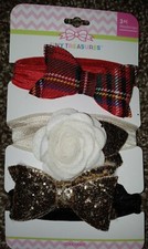 NWT LOT Of 3 BABY Girls Headwraps Headbands FAST SHIPPING 