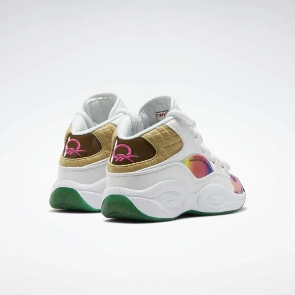 Reebok Junior's Iverson Question Mid X CandyLand Basketball GZ0081 White/Green - Image 4 of 4