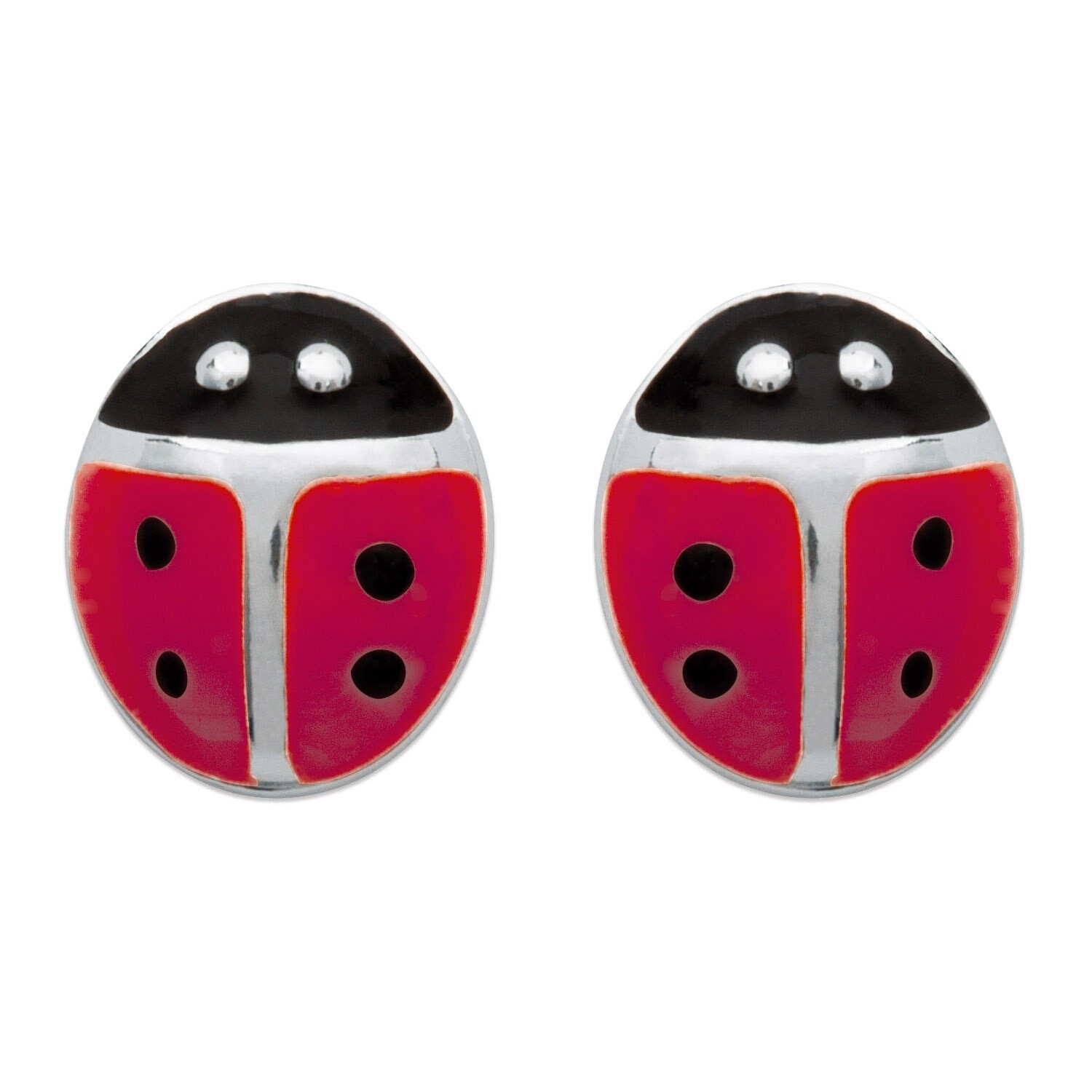 Parure coccinelle en argent 925 avec collier et boucles d'oreilles pour femme