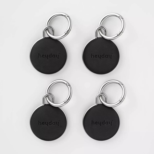 Apple AirTag 4pk Silicone Keychain - heyday Black Keep Save Your Item - 第 1/3 張圖片