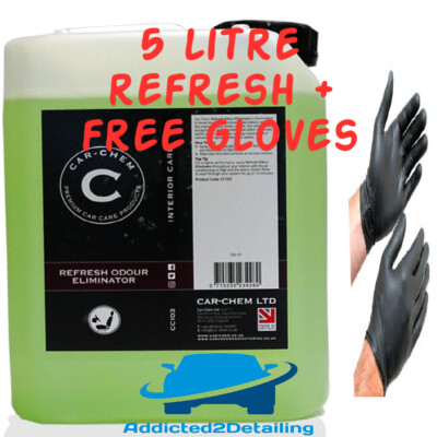 CAR-CHEM 5 LITER REFRESH GERUCHSBESEITIGER LUFTERFRISCHER APPLEMINT + GRATIS HANDSCHUHE